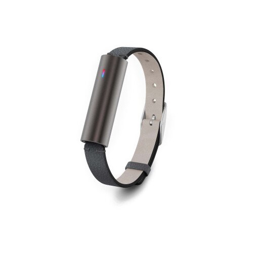 Misfit Ray Fitness + Sleep Tracker - Black Leather Band - Carbon Black