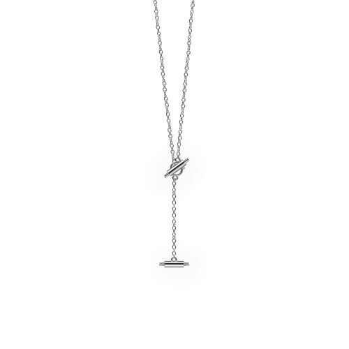 Misfit Ray Lariat Necklace - Silver