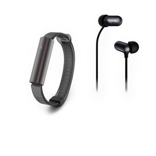 Misfit Ray Sport Band + 1More In-Ear Headphones - Carbon Black-Black Sport Band