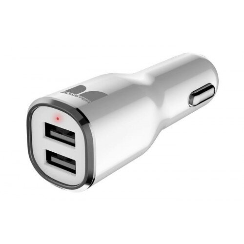 Monster Mobile iCarCharger MAX 2 - White and Chrome