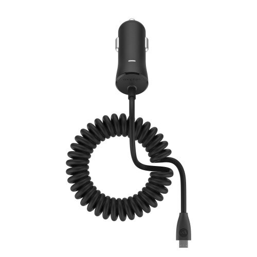 mophie coiled car charger Made for Devices with a micro USB connector
