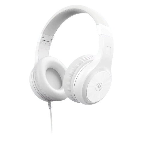 Motorola Moto XT120 Over-Ear Headphones with Mic - Titanium White