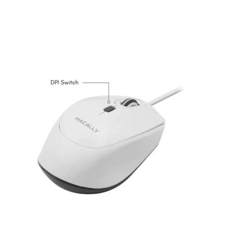 Macally USB Wired Mouse For Mac or PC + Quiet Click
