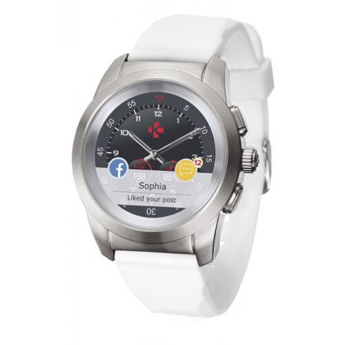 MyKronoz ZeTime Hybrid Smartwatch - White/Silver - Regular