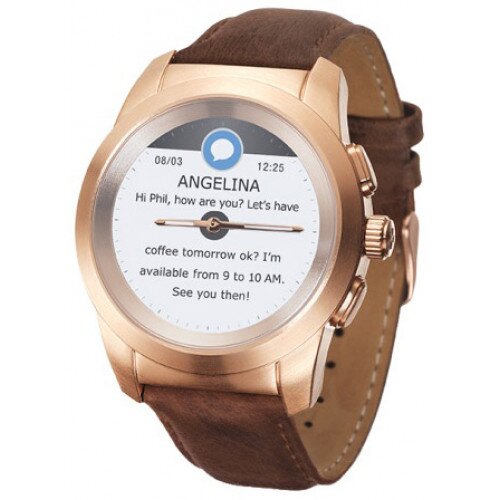 MyKronoz ZeTime Premium Hybrid Smartwatch - Brushed/Pink/Gold - Regular
