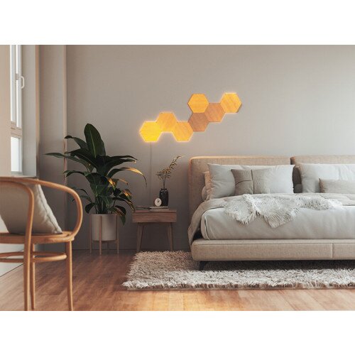 Buy Nanoleaf Elements Smart Lighting Wood Look Hexagons - Smarter Kit ...