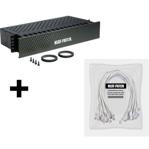 Neat Patch NP2K624 - NP2 Cable Management Bay With 24 Patch Cables - White