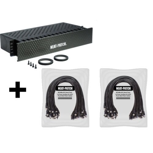 Neat Patch NP2K648 - NP2 Cable Management Bay With 48 Patch Cables - Black