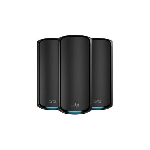 NETGEAR Orbi 970 Series Quad-Band WiFi 7 Mesh Router - 3-Pack - Black Edition