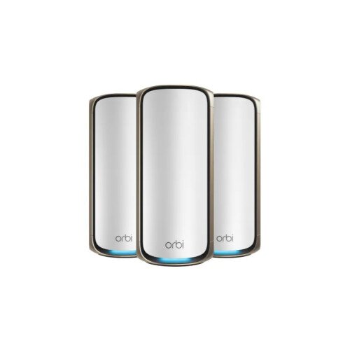 NETGEAR Orbi 970 Series Quad-Band WiFi 7 Mesh Router - 3-Pack - Classic White