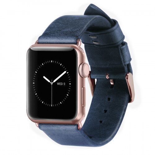 Nomad Modern Strap - Midnight Blue - Rose Gold Hardware - 38mm