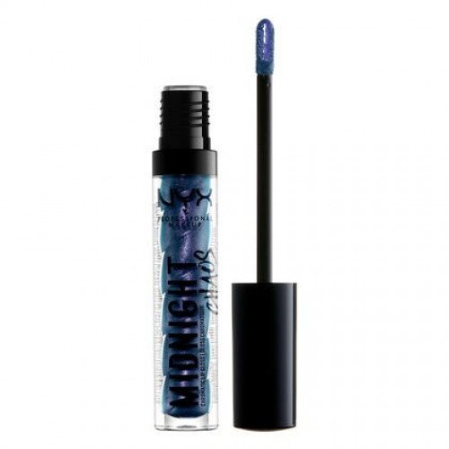 NYX Midnight Chaos Lip Gloss - Galactic Blue - Blue with green pearl