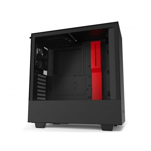 NZXT H510 Compact Mid-Tower Case with Tempered Glass - Matte Black/Red