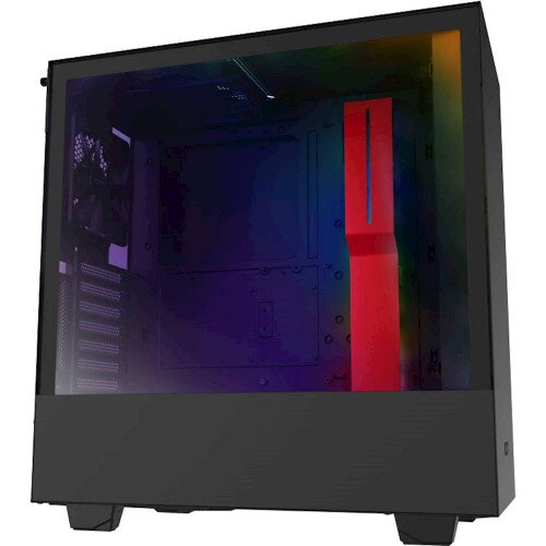 NZXT H510i Compact Mid-Tower Computer Case with Lighting and Fan Control - Matte Black/Red