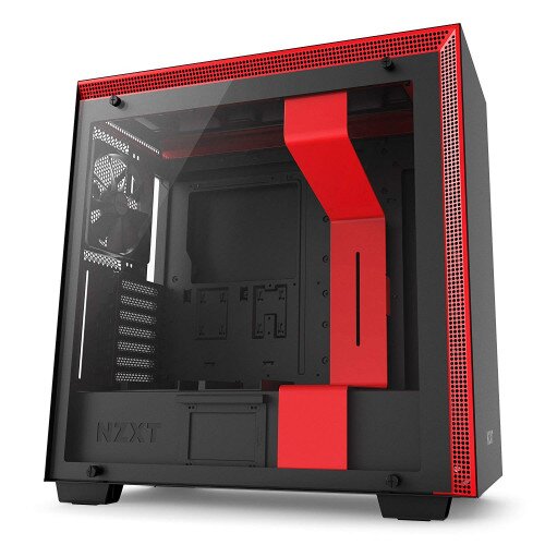 NZXT H700i Mid-Tower Case with Lighting and Fan Control - Matte Black+Red