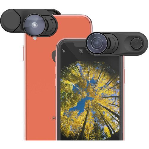 olloclip Fisheye + Super-Wide + Macro Essential Lenses for iPhone XR, XS, XS Max, X or Multi-Device Clip