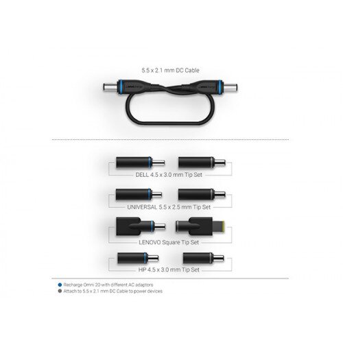 Omnicharge DC Output & Input Tips Set