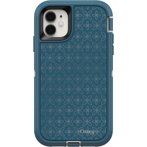 OtterBox iPhone 11 Case Defender Series - Petal Pusher (Blue / Beige Flower Graphic)