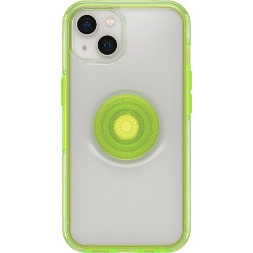 OtterBox iPhone 13 Case Otter + Pop Symmetry Series Clear - Limelite (Clear / Lime Green)