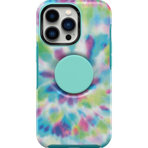 OtterBox iPhone 13 Pro Case Otter + Pop Symmetry Series Antimicrobial - Day Trip Graphic (Green / Blue / Purple)