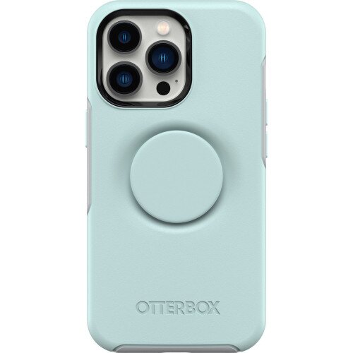 OtterBox iPhone 13 Pro Case Otter + Pop Symmetry Series Antimicrobial - Tranquil Waters (Light Teal / Grey)