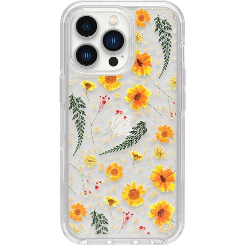 OtterBox iPhone 13 Pro Case Symmetry Series Clear Antimicrobial - Impressive Floral Graphic
