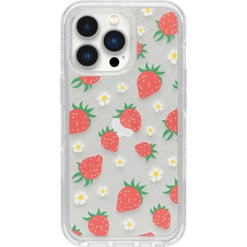 OtterBox iPhone 13 Pro Case Symmetry Series Clear Antimicrobial - Strawbaby (Clear / Strawberry Graphic)