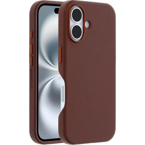 OtterBox Symmetry Series Cactus Leather Case with MagSafe for iPhone 16 - Rich Adobe (Brown)