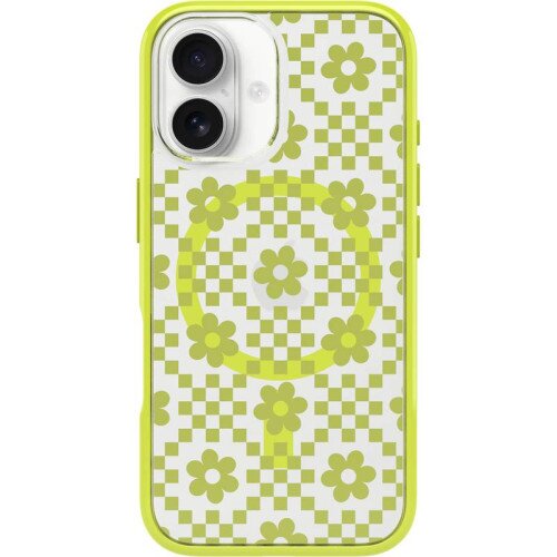 OtterBox Symmetry Series Case with MagSafe for iPhone 16 - Daisy Dance (Clear / Yellow)