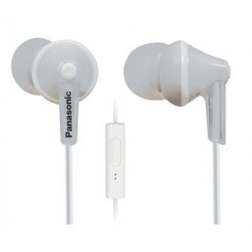 Panasonic ErgoFit RP-TCM125 In-Ear Earbud Headphones with Microphone - White