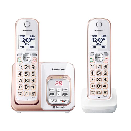Panasonic Link2Cell Bluetooth Cordless Phone with Voice Assist and Answering Machine