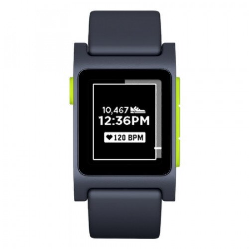 Pebble 2 + Heart Rate Smartwatch - Charcoal / Lime