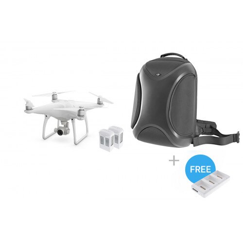 DJI Phantom 4 + Two Extra Batteries + Multifunctional Backpack + Battery Charging Hub