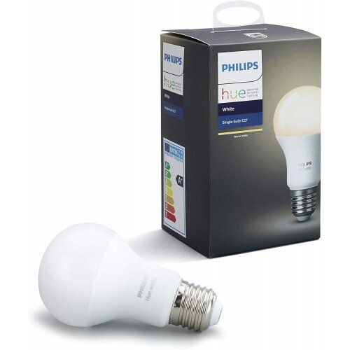 Philips Hue White A19 E27 60 W Equivalent Dimmable LED Smart Bulb