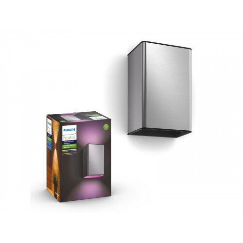 Philips Hue White and Color Ambiance Resonate Outdoor Wall Light - Inox