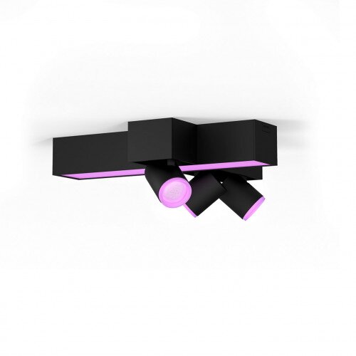 Philips White and Colour Ambience Centris 3 Spot Ceiling Light - Black