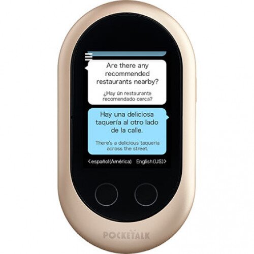 Pocketalk Classic Portable Instant Voice Translator Device - WIthout Built in Data - Gold