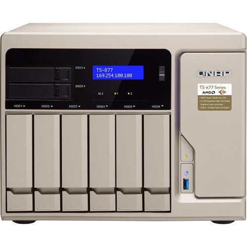 QNAP SMB - High-end TS-877 8-Bay NAS - AMD Ryzen 7 1700 - 16GB DDR4