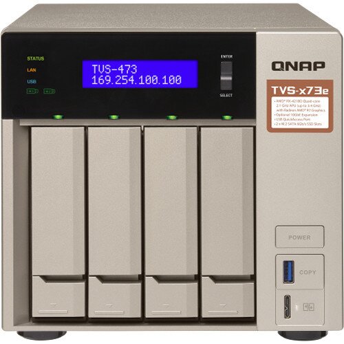 QNAP SMB - High-end TVS-473e 4-Bay NAS - 4GB DDR4