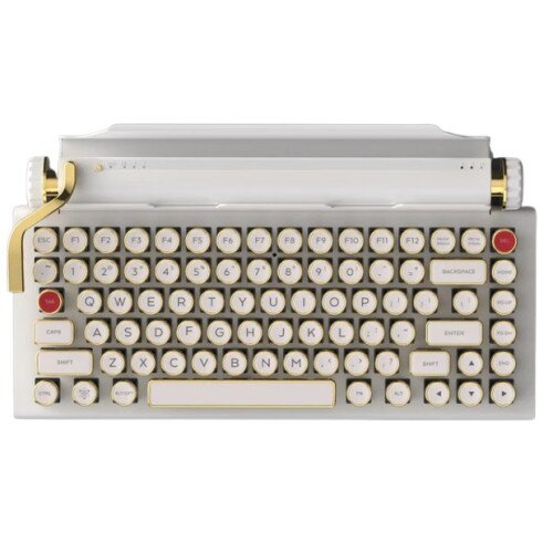 QWERKYWRITER "Signature Edition" Typewriter-Inspired Mechanical Keyboard - White Gold