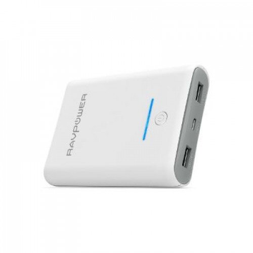 RAVPower 10000mAh Power Bank with 3.4A Output - White