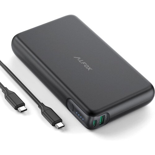 RAVPower Alfox 30000mAh Massive Power 90W 2-Port PD 3.0 + QC 3.0 Power Bank - Black