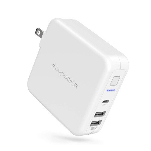RAVPower Portable Charger 6700mAh Power Bank - White