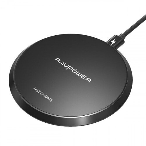 RAVPower Universal Wireless Charger Qi Certified 10W Fast Wireless Charging Pad - Black