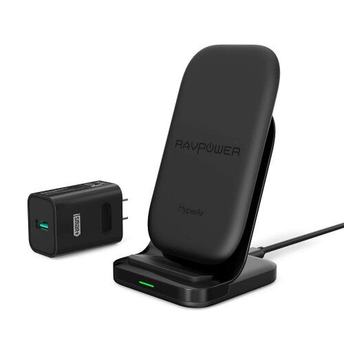 RAVPower Wireless Charging Stand with 2 Coils 7.5W Qi-certified - Black