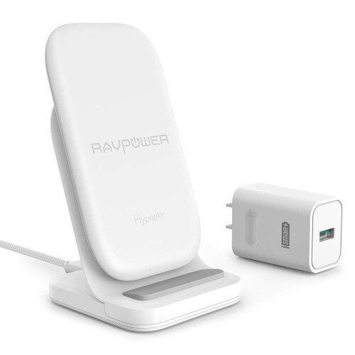 RAVPower Wireless Charging Stand with 2 Coils 7.5W Qi-certified - White