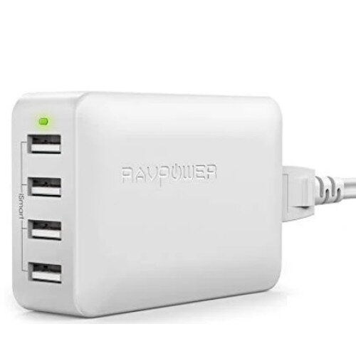 RAVPower 40W 8A 4-Port Desktop Charger - White