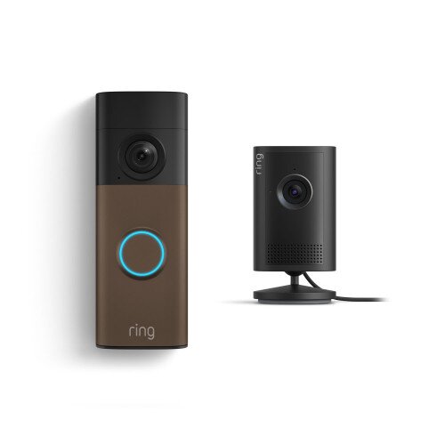 Ring Battery Doorbell 2K (2nd Gen) + Indoor Cam Plus Plug-In - Matte Mocha + Black