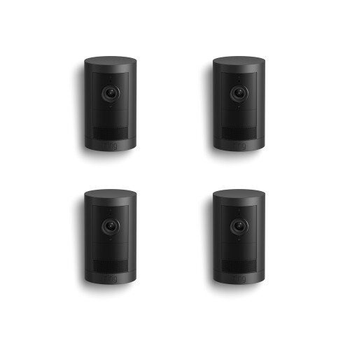 Ring Outdoor Cam Plus Battery 2K Security Camera - Black - 4-Pack
