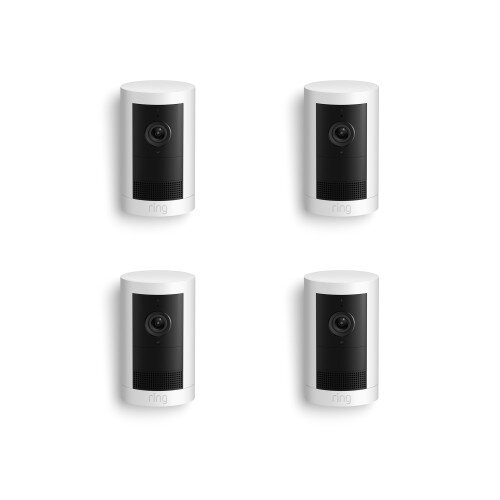 Ring Outdoor Cam Plus Battery 2K Security Camera - White - 4-Pack